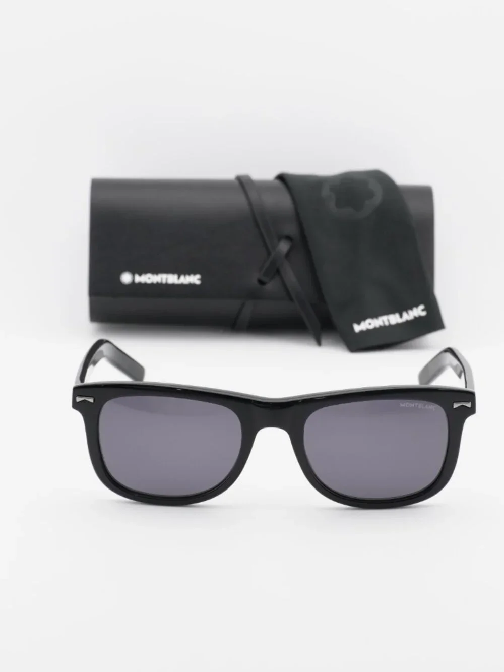 Montblanc MB0260S 001 Square Sunglasses - Black / Smoke